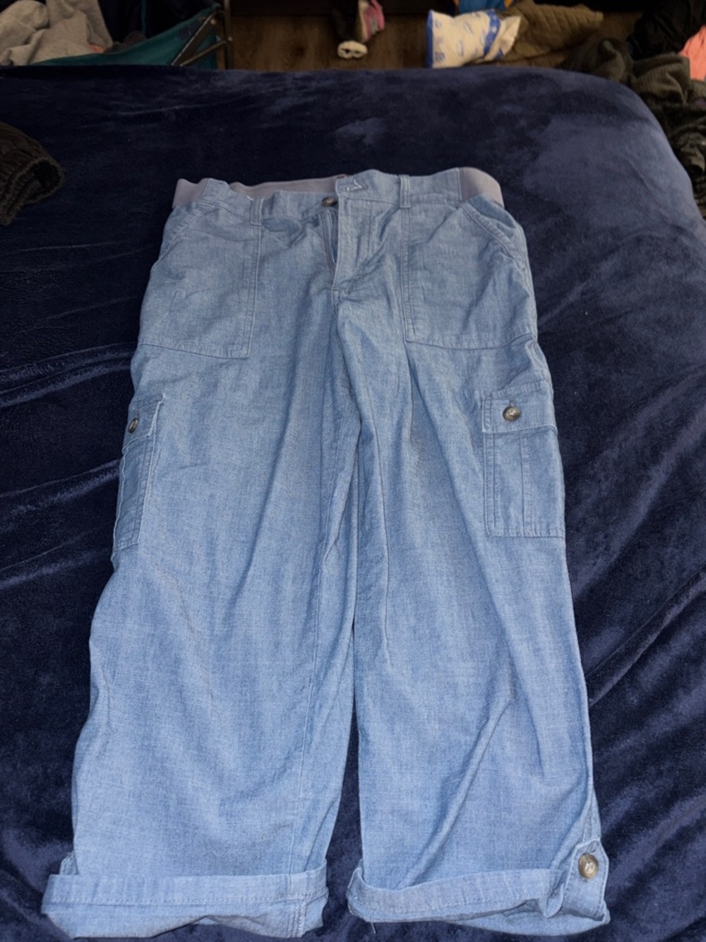 Lee Light Blue Women's Cropped Cargo Jeans